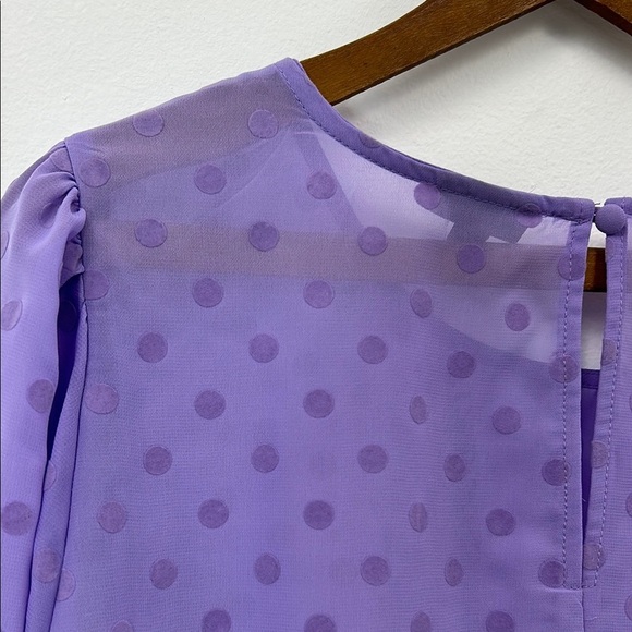 Torrid NWT Purple Polka Dot Women's Sheer Blouse Plus Size Curves Feminine Lilac - Picture 6 of 9